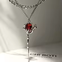 Zircon Rose Pendant Necklaces