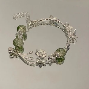 Emerald Lotus Bracelet